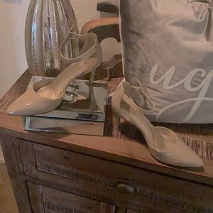 Beautiful beige 2 inch heels with ankle strap